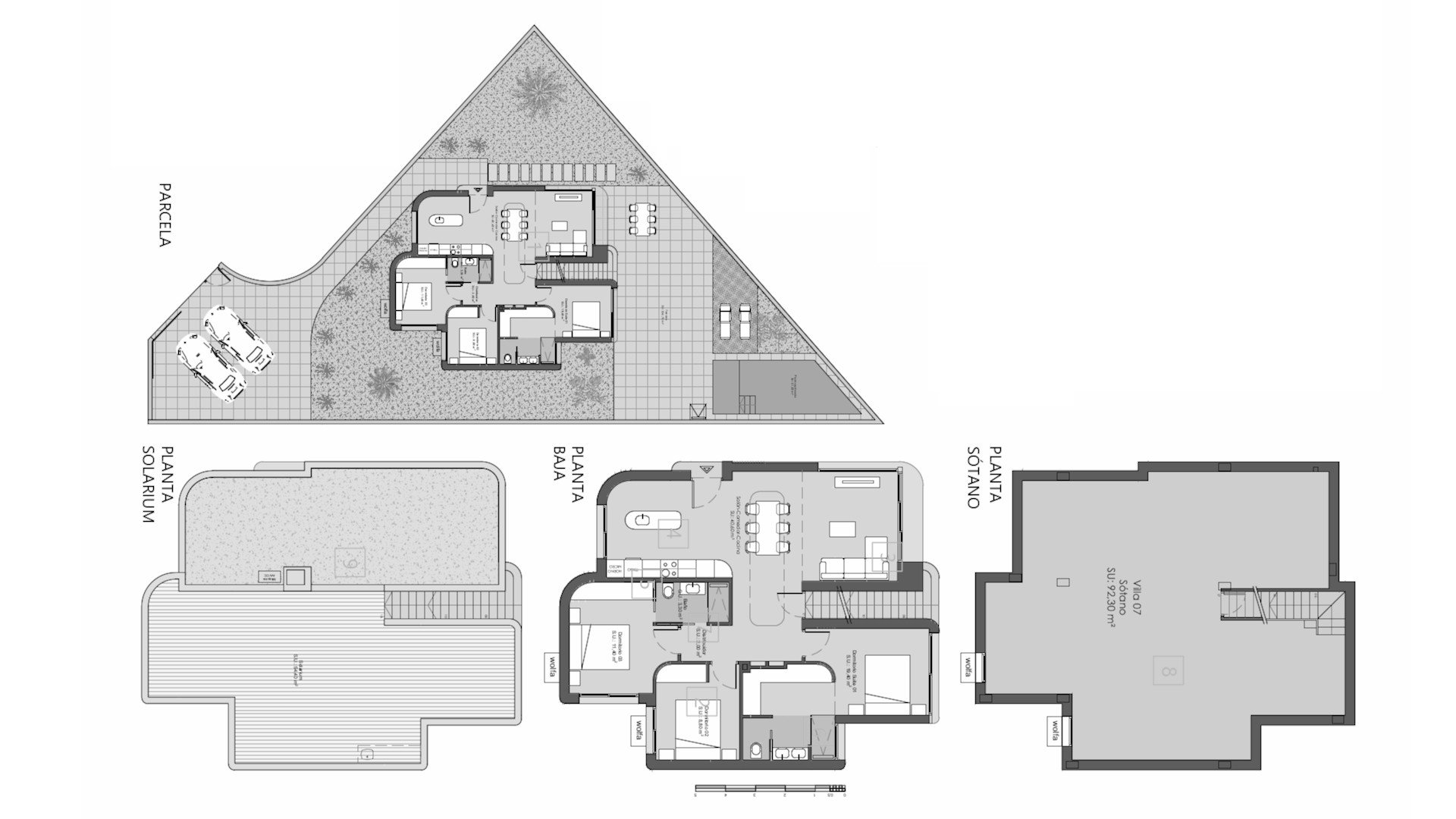 Villa floor plan, 3 bedrooms in Golden Green Villas No. 5