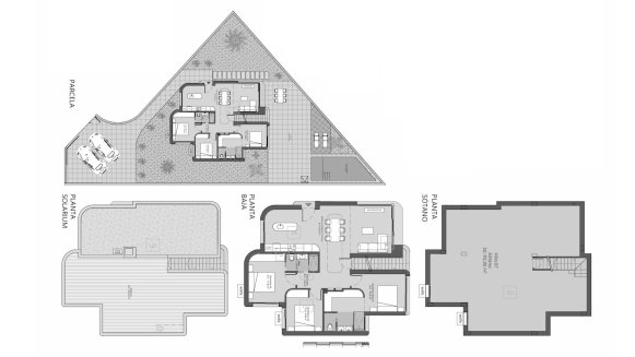 Villa floor plan, 3 bedrooms in Golden Green Villas No. 5 (2D)